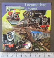 St Thomas 2015 Steam Trains Locomotives Railways Transport S/sheet Mnh - Full Sheets & Multiples