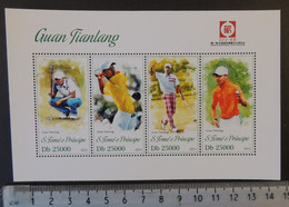 St Thomas 2013 Golf Sport Guan Tianlang Stamp Exhibition China M/sheet Mnh - Full Sheets & Multiples