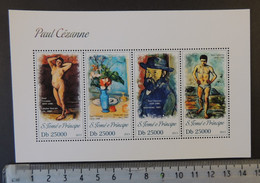 St Thomas 2013 Paul Cezanne Art Women Nudes Flowers M/sheet Mnh - Full Sheets & Multiples