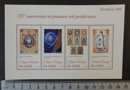 St Thomas 2013 Rossica Russian Stamps Postal Gagarin Space Lighthouses M/sheet Mnh - Hojas Completas