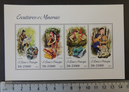 St Thomas 2013 Scouts Minerals Children Emerald Carbonite M/sheet Mnh - Feuilles Complètes Et Multiples