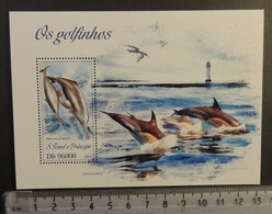 St Thomas 2013 Dolphins Mammals Marine Life Lighthouse S/sheet Mnh - Volledige & Onvolledige Vellen