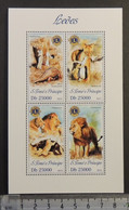 St Thomas 2013 Lions Club Rotary Big Cats Animals M/sheet Mnh - Hojas Completas