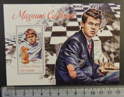 St Thomas 2013 Chess Magnus Carlsen S/sheet Mnh - Fogli Completi