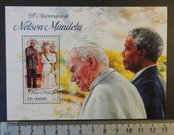 St Thomas 2013 Nelson Mandela Pope John Paul Ii Religion Elizabeth Ii Royalty M/sheet Mnh - Feuilles Complètes Et Multiples