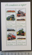 St Thomas 2013 Steam Trains Railways Transport M/sheet Mnh - Fogli Completi