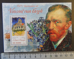 St Thomas 2013 Vincent Van Gogh Art Flowers S/sheet Mnh - Ganze Bögen