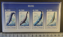 St Thomas 2014 Whales Mammals Marine Life M/sheet Mnh - Feuilles Complètes Et Multiples