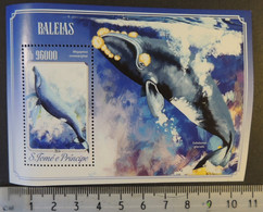St Thomas 2014 Whales Mammals Marine Life S/sheet Mnh - Full Sheets & Multiples