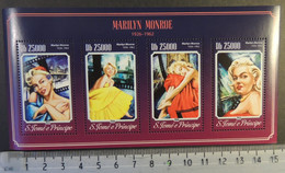 St Thomas 2014 Marilyn Monroe Cinema Music Women M/sheet Mnh - Feuilles Complètes Et Multiples