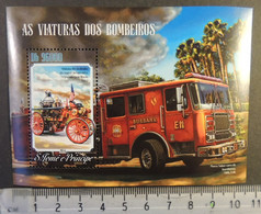 St Thomas 2014 Fire Engines Trucks Tenders S/sheet Mnh - Volledige & Onvolledige Vellen