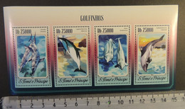 St Thomas 2014 Dolphins Marine Life M/sheet Mnh - Volledige & Onvolledige Vellen