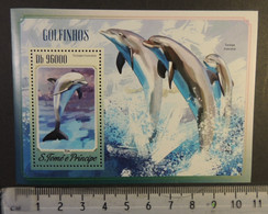 St Thomas 2014 Dolphins Marine Life S/sheet Mnh - Volledige & Onvolledige Vellen