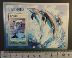 St Thomas 2014 Dolphins Marine Life S/sheet Mnh - Full Sheets & Multiples