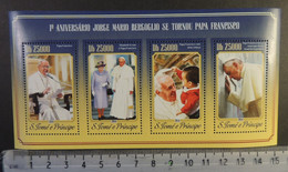 St Thomas 2014 Pope Francis Religion Queen Elizabeth Ii Royalty Children M/sheet Mnh - Volledige & Onvolledige Vellen