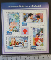 St Thomas 2015 Medicair Medicaid Red Cross Harry Truman Women M/sheet Mnh - Hojas Completas