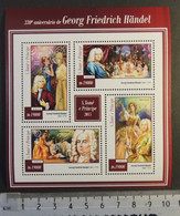 St Thomas 2015 George Frederick Handel Classical Music Composer Women M/sheet Mnh - Feuilles Complètes Et Multiples
