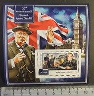 St Thomas 2015 Winston Churchill Smoking Big Ben Flags Ww1 Ww2 Militaria S/sheet Mnh - Full Sheets & Multiples