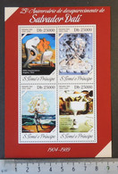 St Thomas 2014 Salvador Dali Art Abstract M/sheet Mnh - Volledige & Onvolledige Vellen