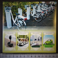 St Thomas 2014 Electric Transport Segway Golf Caddy Bicycles Cars M/sheet Mnh - Hojas Completas