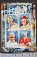 St Thomas 2014 Canonisation Pope John Paul Ii John Xxiii Religion Birds Doves M/sheet Mnh - Full Sheets & Multiples