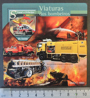 St Thomas 2015 Fire Engines Vehicles Trucks Tenders Aviation S/sheet Mnh - Fogli Completi