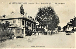 7922 - LA MOTTE SERVOLEX : Hotel BEAU  SITE  Mme Vve GARNIER  Propriétaire , Tramway , Poids Public - Circulée En 1909 - La Motte Servolex