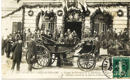 7926   Savoie  - ALBERTVILLE : LE Président FALLIERES Sortant De La Mairie - Fêtes Du Cinquantenaire -  Circulée En 1910 - Albertville