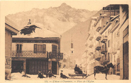 74-CHAMONIX- L'HIVER, PLACE DE L'EGLISE - Chamonix-Mont-Blanc