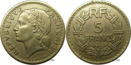 France - GPRF - 5 Francs Lavrillier Bronze-aluminium 1945 C - TTB/XF45 Nettoyée - Fra4299 - 5 Francs