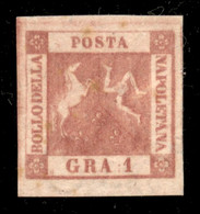 Antichi Stati Italiani - Napoli - 1858 - 1 Grano (4a - Carminio) - Gomma Originale - Diena + Colla (2.000) - Non Classés