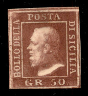 Antichi Stati Italiani - Sicilia - 1859 - 50 Grana (14) - Gomma Originale - Diena (1.800) - Autres & Non Classés