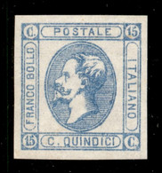 Regno - Vittorio Emanuele II - 1863 - 15 Cent Litografico (12 - Celeste) - Gomma Integra - Non Catalogato - Raybaudi - Autres & Non Classés