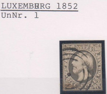 Lussemburgo Luxemburg 1852 MiN°1 (o) Vedere Scansione - 1852 Guillaume III