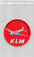 12506 " KLM-ROYAL DUTCH AIRLINES-HOLLAND " RUBBEREN OP DE RUG-GOMMA SUL RETRO  Cm. 10,0 - Stickers