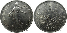 France - Ve République - 5 Francs Semeuse Nickel 1977 - SUP/AU58 - Fra1051 - 5 Francs