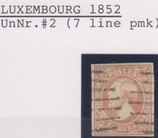 Lussemburgo Luxemburg 1852 MiN°2 (o) Vedere Scansione - 1852 Guillaume III