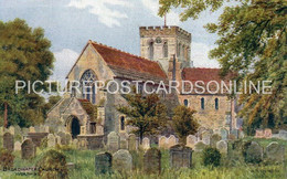 BROADWATER CHURCH WORTHING OLD COLOUR POSTCARD SUSSEX A. R. QUINTON NO. 1990 - Worthing