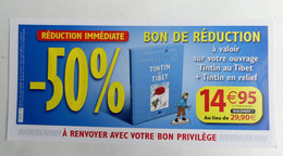 BON DE REDUCTION ATLAS COLLECTION LES ARCHIVES TINTIN 2010 - Objets Publicitaires