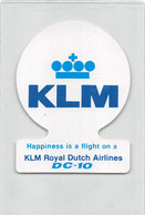 12508 " KLM-HAPPINESS IS A FLIGHT ON A KLM ROYAL DUTCH AIRLINES-DC 10 " ZELFKLEVEND.AUTOADESIVO - Adesivi