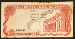 South Viet Nam Vietnam 20 Dông VF Banknote Note 1969 - Pick # 24 / 2 Photos - Vietnam