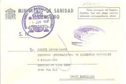 MINISTERIO DE SANIDAD Y CONSUMO 1987 - Franchise Postale