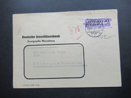 DDR 1957 Dienst ZKD Nr.11 EF / BF Umschlag Deutsche Investitionsbank Zweigstelle Merseburg - Autres & Non Classés