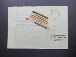 DDR 1966 Dienst Zettel Aushändigung Als Gewöhnliche Postsendung ZKD VEB Schwermaschinenbau Ernst Thälmann Magdeburg - Other & Unclassified