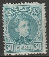 Spain 1901 Sc 280a  MNH** Pale Bluish Green Damaged UR Corner - Nuevos