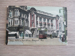 ETATS UNIS SAVOY HOTEL ET POST OFFICE NEWPORT TRAMWAY ANIMEE - Newport