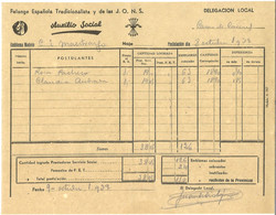 Recibo Emblemas De Auxilio Social Colocados En Casar De Cáceres Año 1939 - Espagne