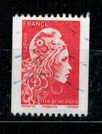2018 N 5256 MARIANNE ENGAGEE ROULETTE 20G ROUGE OBLITERE #231# - 2010-.. Matasellados