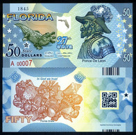 USA States, Florida 50 State $, Ponce De Leon - Crocodile - Polymer, ND - UNCIRCULATED - Autres - Amérique