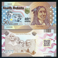 USA States, South Dakota, $50, Polymer, ND (2019) - Chief Crazy Horse - UNCIRCULATED - Other - America